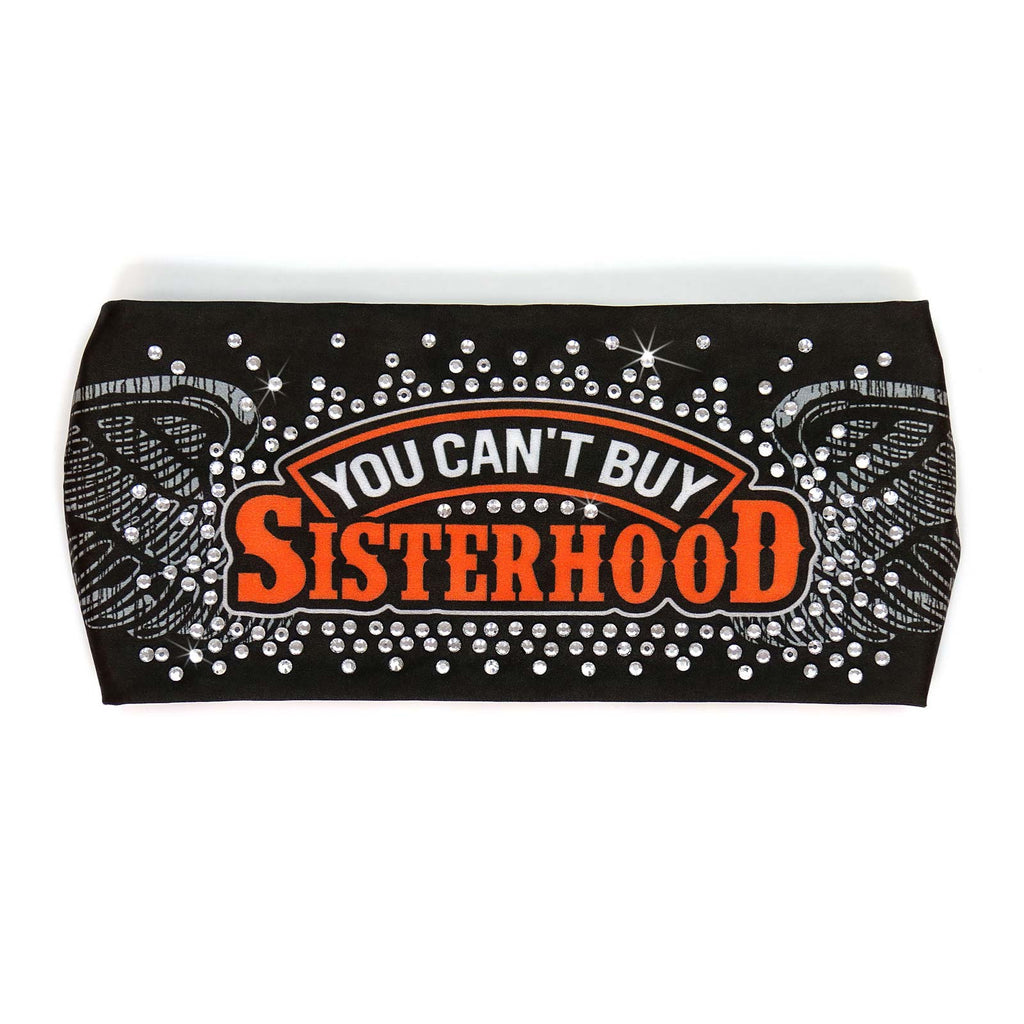 Milwaukee Leather | Bling Designed Wide Headbands-Headwraps for Women Biker Bandana with Sisterhood - MLA8040