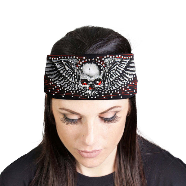 Milwaukee Leather | Bling Designed Wide Headbands-Headwraps