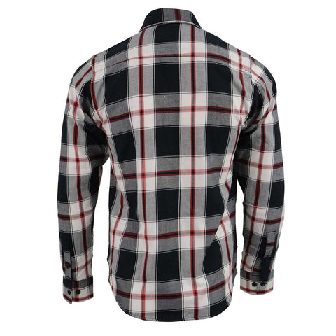 NexGen MNG11625 Men's Black and White with Red Long Sleeve Cotton Flannel Shirt