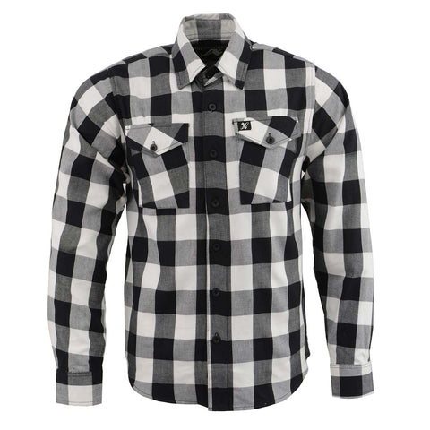 NexGen MNG11633 Men's Black and White Long Sleeve Cotton Flannel Shirt