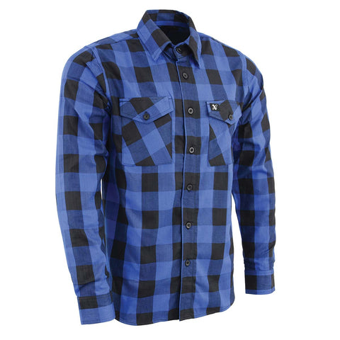 NexGen MNG11634 Men's Black and Blue Long Sleeve Cotton Flannel Shirt