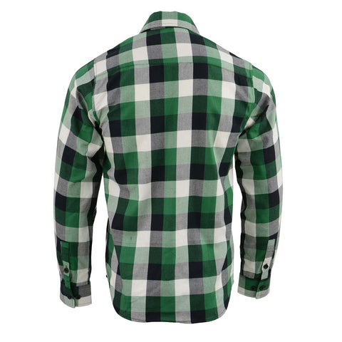 NexGen MNG11636 Men's Green and White Long Sleeve Cotton Flannel Shirt