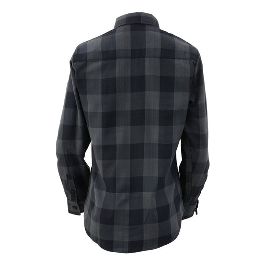 NexGen MNG21608 Women's Casual Dark Gray and Black Long Sleeve Cotton Casual Flannel Shirt