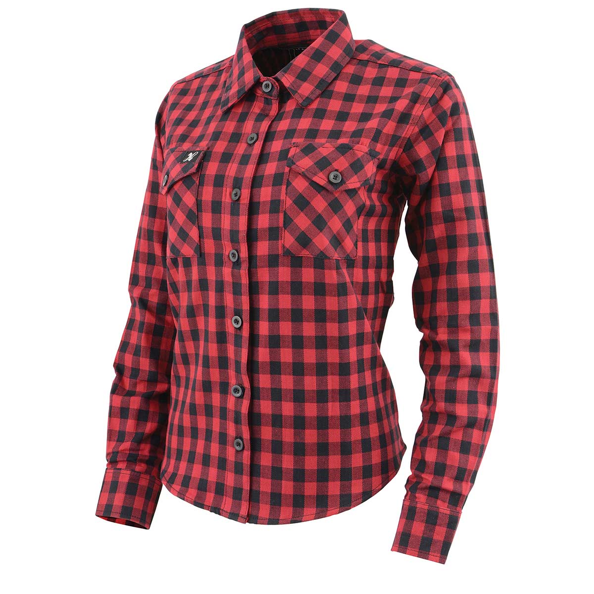 NexGen MNG21609 Women's Casual Red and Black Long Sleeve Cotton Casual Flannel Shirt