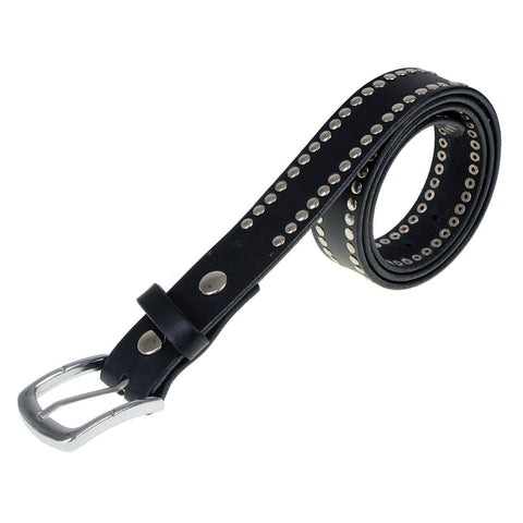 Milwaukee Leather MP7104 Men's Studded Black Genuine Leather Belt for Biker with Buckle - 1.5 inches Wide