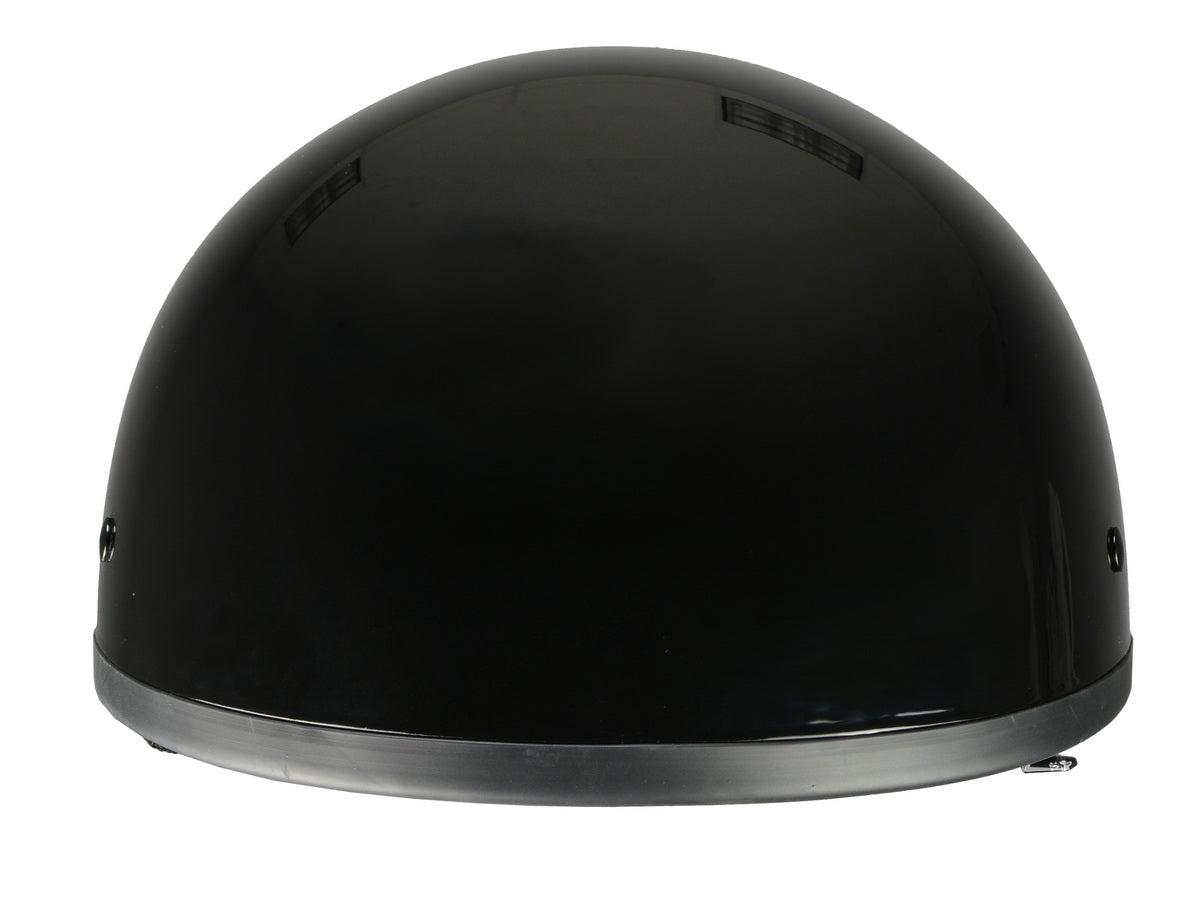 Milwaukee Performance Helmets MPH9851N Novelty Classic Glossy Black Half Helmet w/ Drop Down Visor