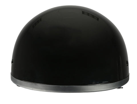 Milwaukee Performance Helmets MPH9851N Novelty Classic Glossy Black Half Helmet w/ Drop Down Visor