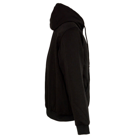 Nexgen Heat MPM1713 Men's Black 'Fiery' Heated Hoodies - Front Zipper Textile Heated Jacket for Winter w/Battery Pack