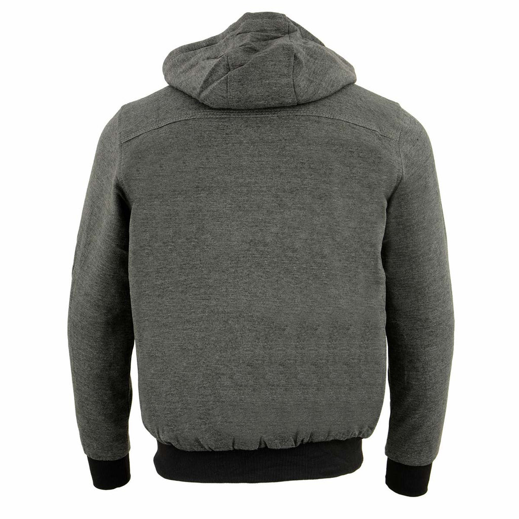 Nexgen Heat NXM1713SET Men's Grey 'Fiery' Heated Hoodies - Front Zipper Textile Heated Jacket for Winter w/Battery Pack