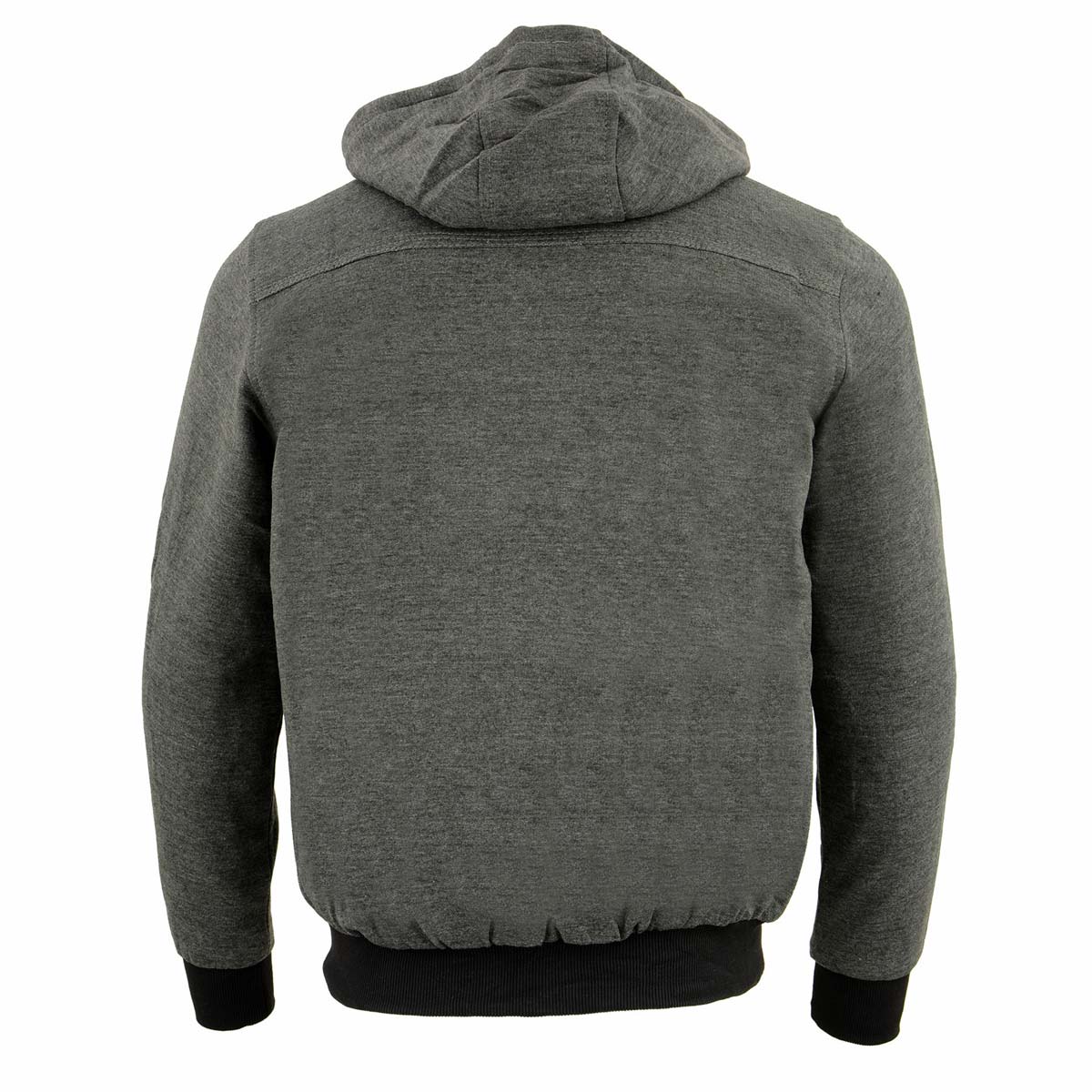 Nexgen Heat NXM1713SET Men's Grey 'Fiery' Heated Hoodies - Front Zipper Textile Heated Jacket for Winter w/Battery Pack