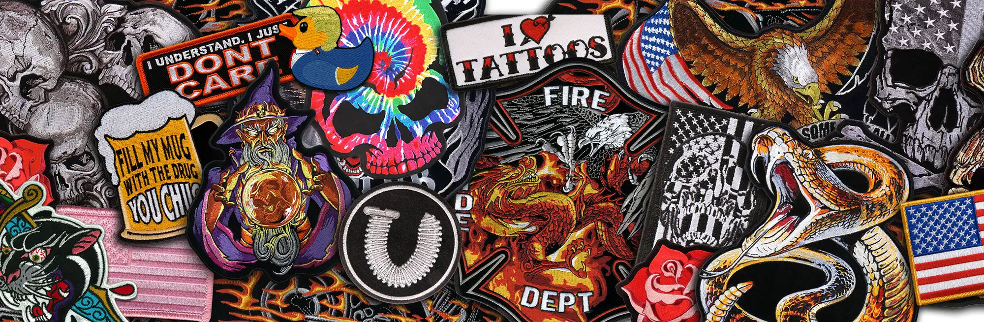 Embroidered patch collage
