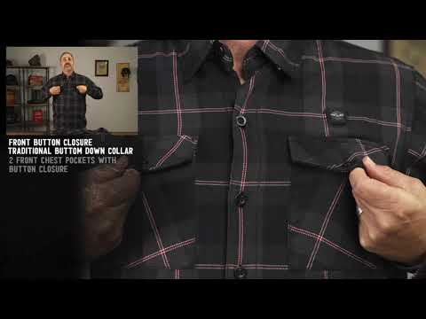 NexGen Heat Men's NXM1602SET Riffraff Black/Grey/Red Heated Flannel Sleeve Shirt for Outdoor Activities w/ Battery