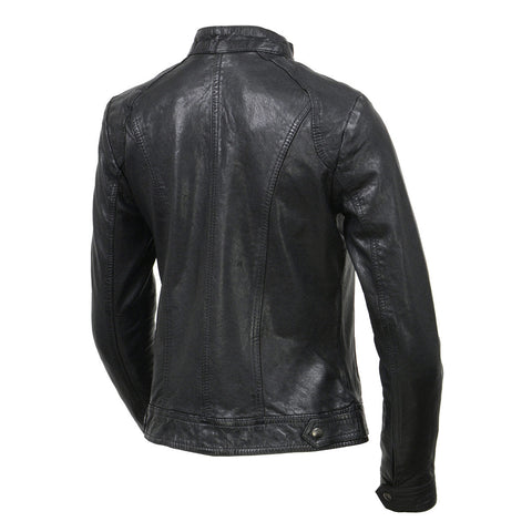 Milwaukee Leather Vintage SFL2811 Women's Black Zipper Front Motorcycle Casual Fashion Leather Jacket