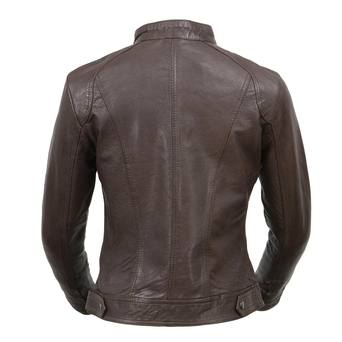 Milwaukee Leather Vintage SFL2811 Women's Brown Zipper Front Motorcycle Casual Fashion Leather Jacket
