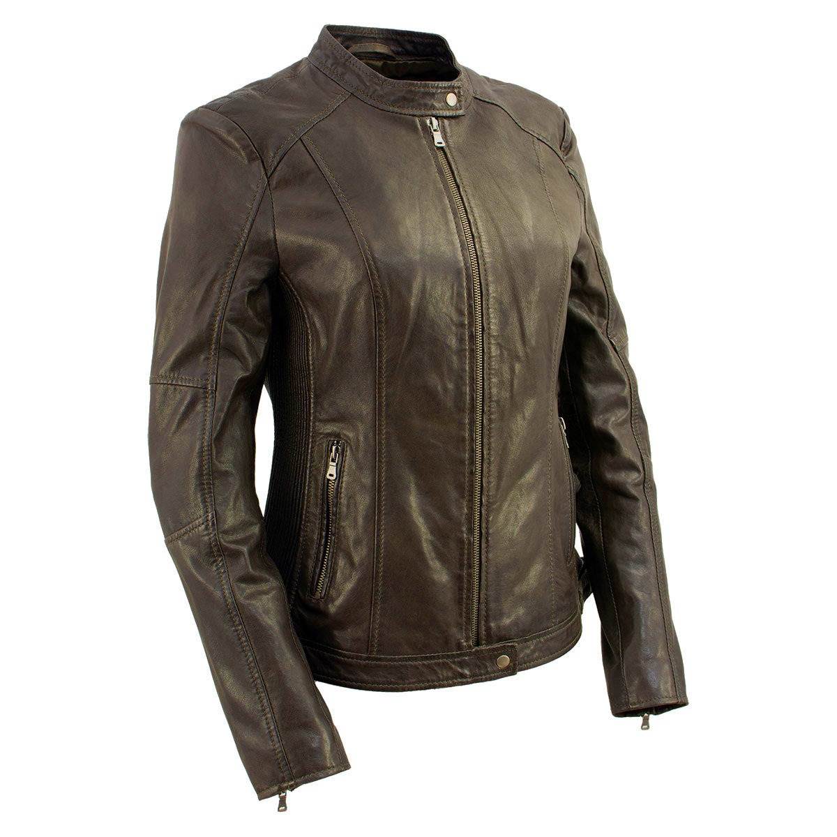 Milwaukee Leather Vintage SFL2813 Women's Brown Leather Moto Style Fashion Jacket