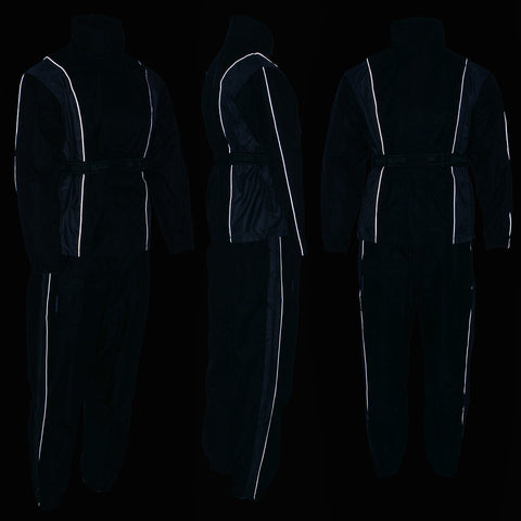 NexGen SH222503 Women's Motorcycle-Outdoors Black and Grey Hooded Water Proof Rain Suit