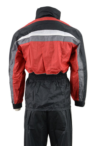 NexGen Men's SH2226 Black and Red Hooded Water Proof Rain Suit