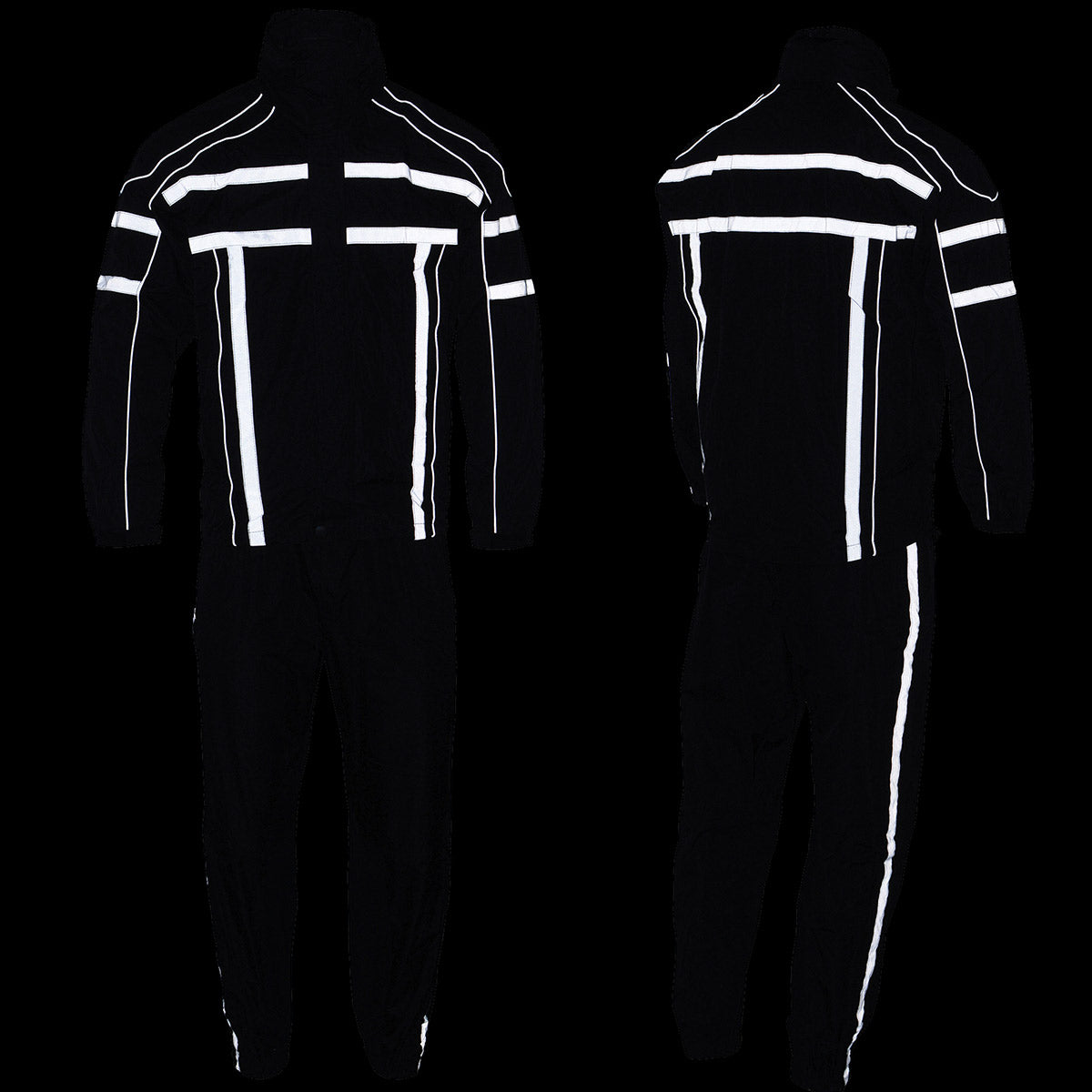 NexGen SH2331 Men's Black Water Resistant Rain Suit with Reflective Tape