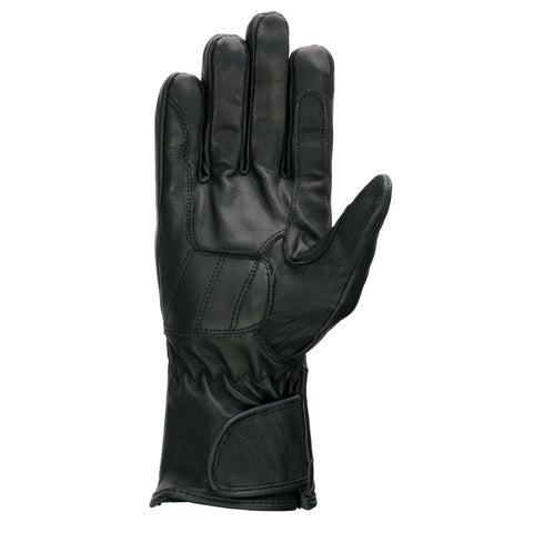 Milwaukee Leather SH451 Men's Black Leather Gauntlet Racing Motorcycle Hand Gloves with Wrist and Knuckle Padding Protection