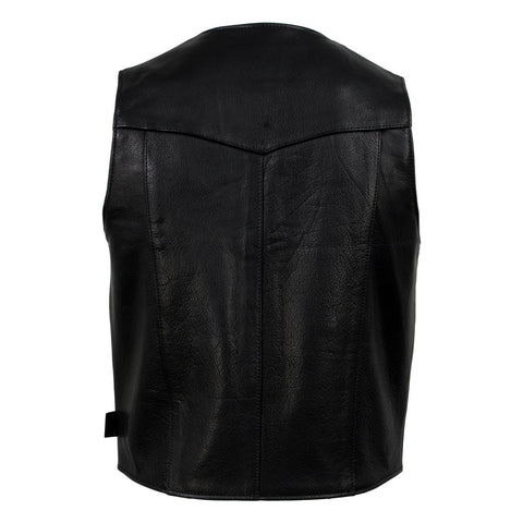 Milwaukee Leather USA MADE MLVSM5006 Men's Black Classic Western Premium Motorcycle Rider Leather Vest