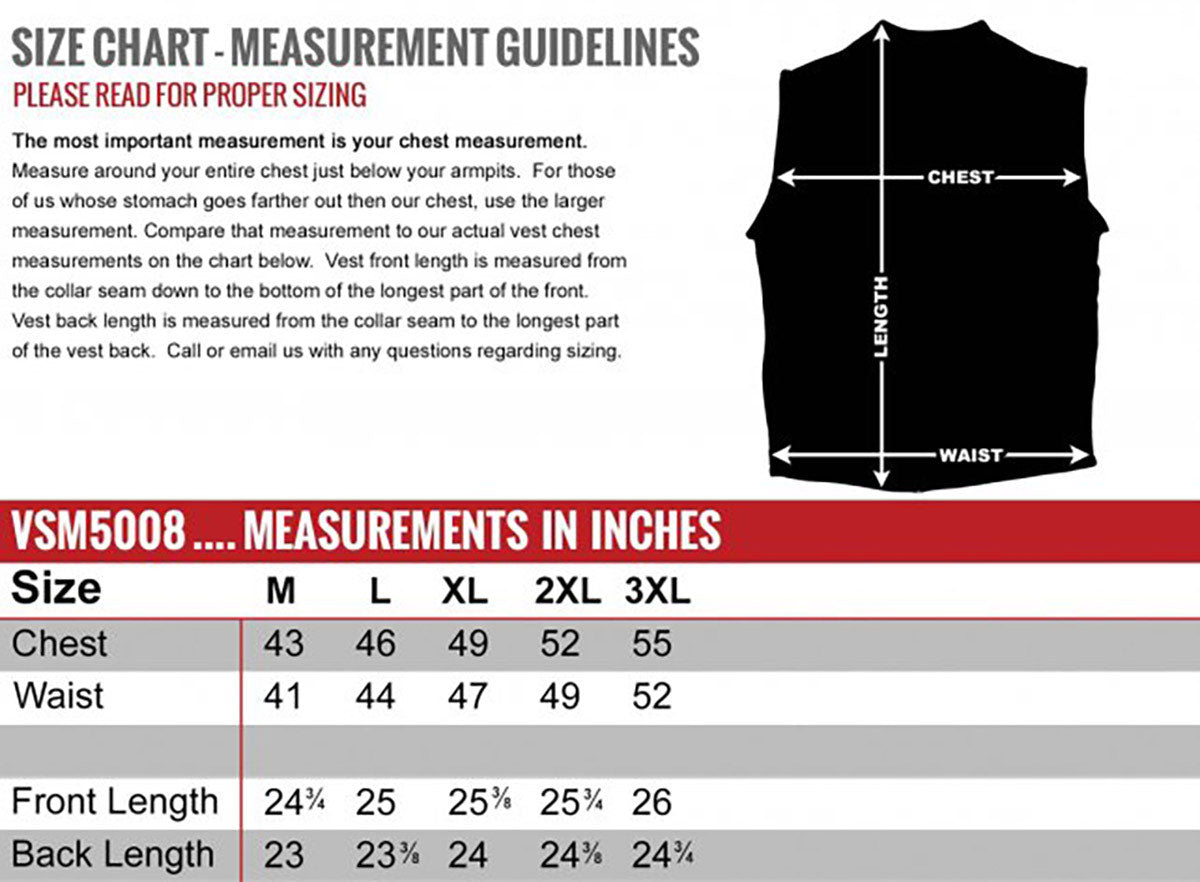 Milwaukee Leather USA MADE MLVSM5008 Men's Black Buster Side Lace Premium Motorcycle Leather Vest