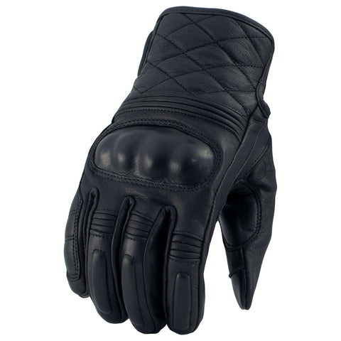 Xelement XG17500 Men's Black Leather 'Hard Knuckle' Racing Gloves