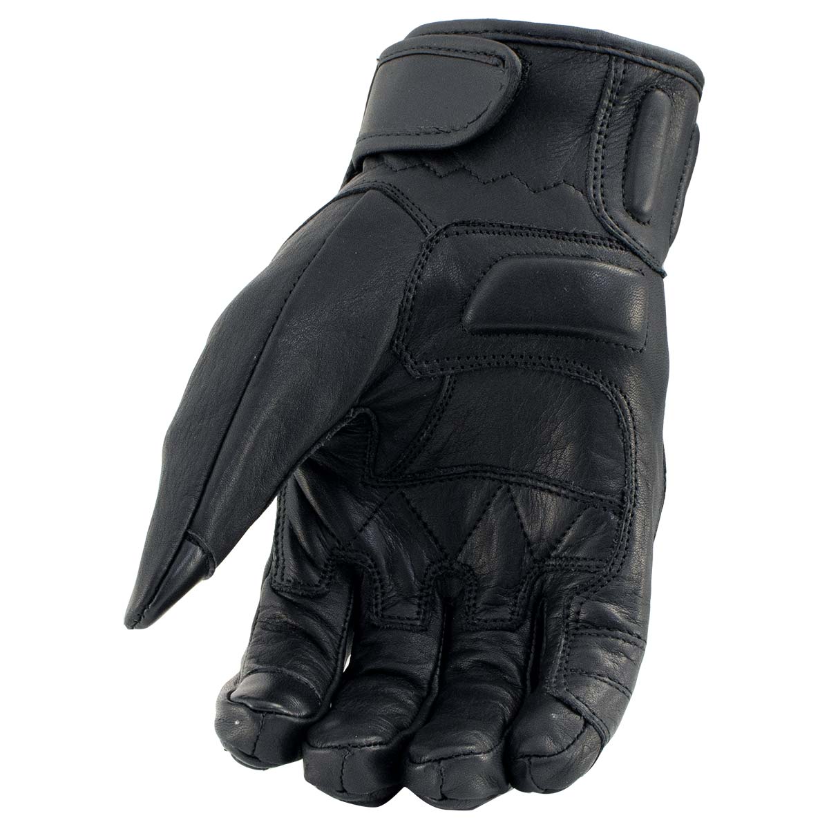 Xelement XG17500 Men's Black Leather 'Hard Knuckle' Racing Gloves