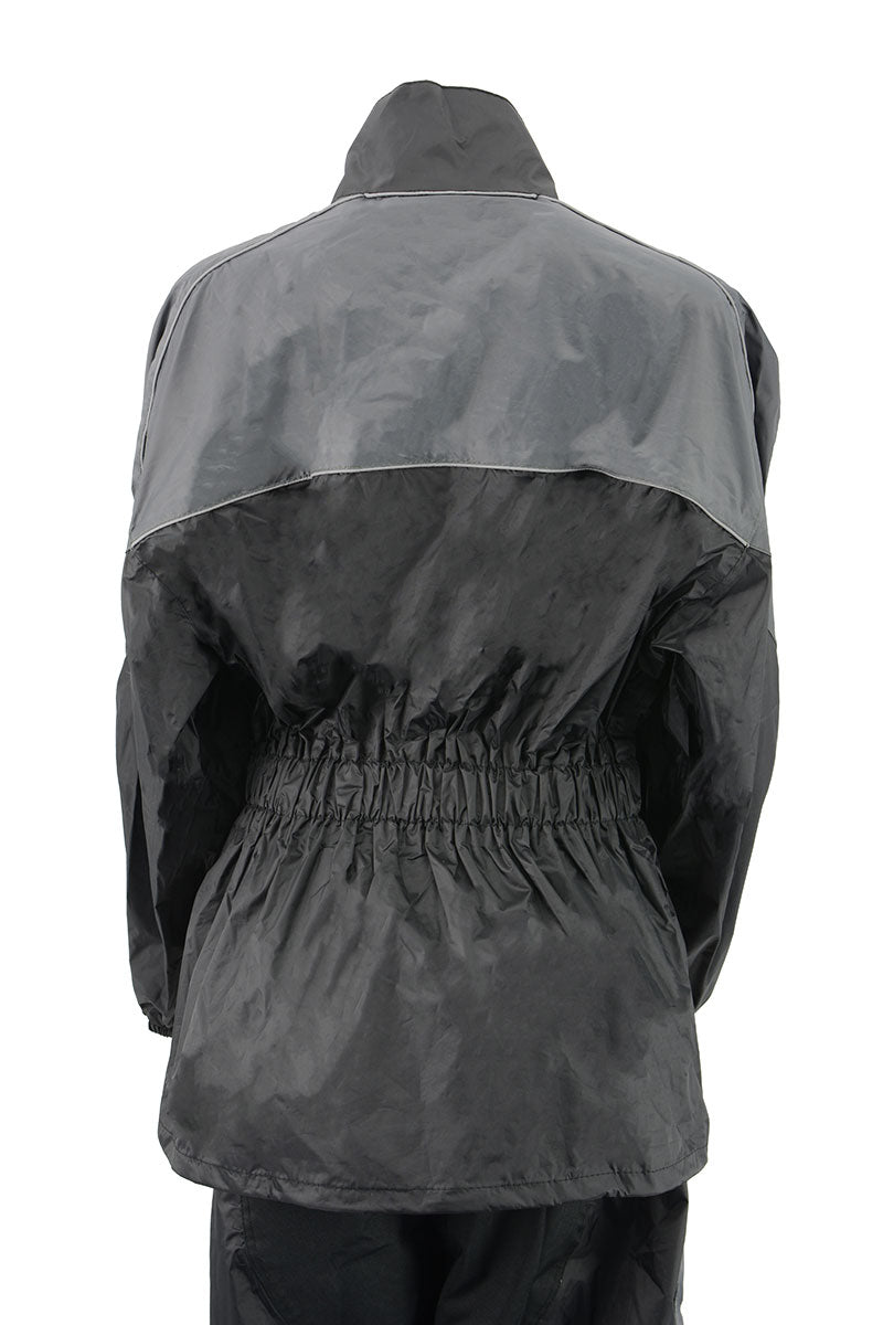 NexGen Ladies XS5001 Black and Grey Water Proof Rain Suit with Reflective Piping