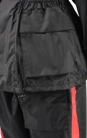 NexGen Ladies XS5001 Black and Red Water Proof Rain Suit with Reflective Piping