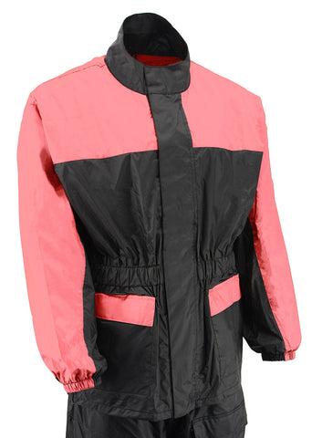 NexGen Ladies XS5031 Pink and Black Water Proof Rain Suit with Cinch Sides