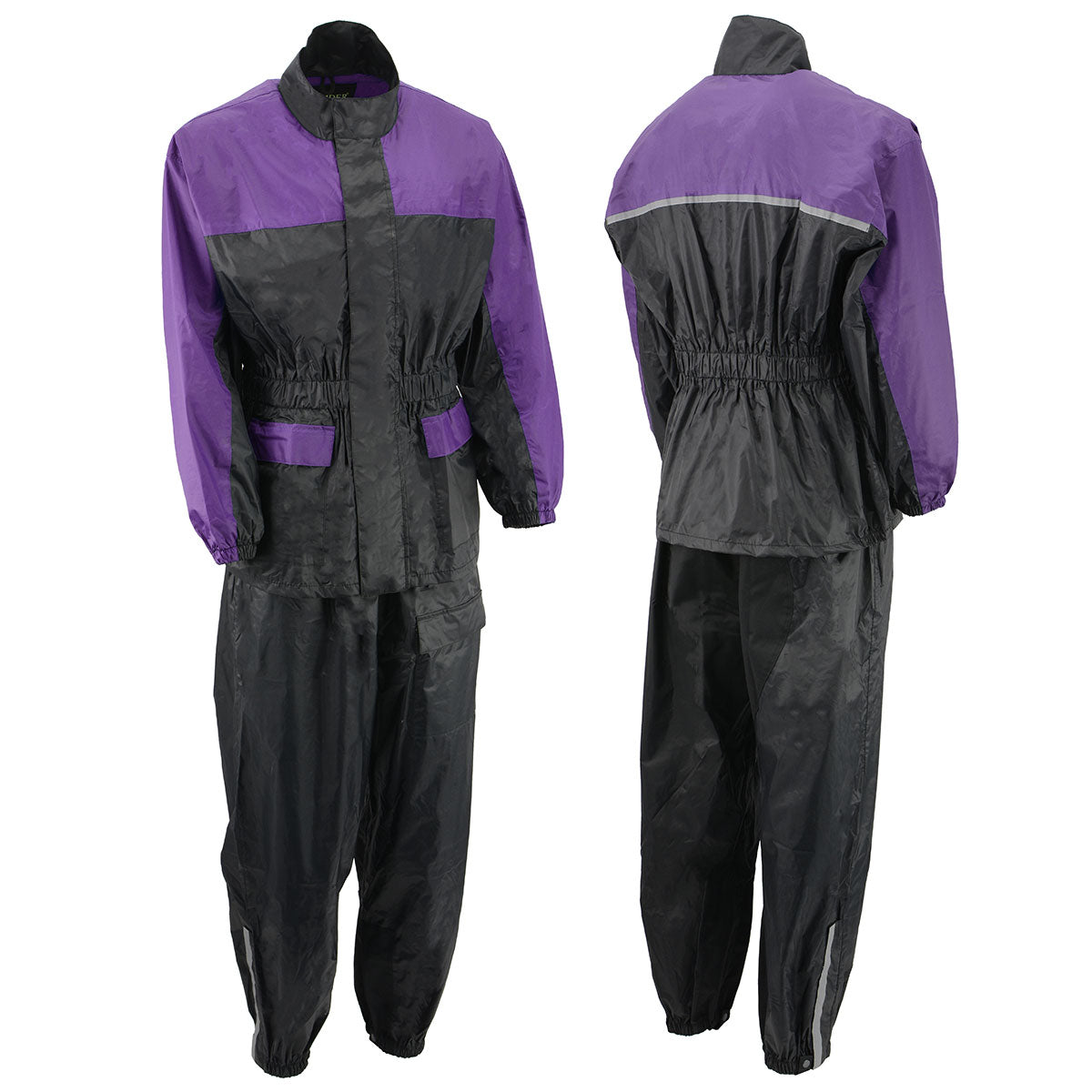NexGen XS5031 Women's Purple and Black Water Proof Rain Suit with Cinc