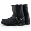 Xelement 1436 Men's 'Butch' Black Leather Short Harness Motorcycle Boots