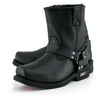 Xelement 1436 Men's 'Butch' Black Leather Short Harness Motorcycle Boots