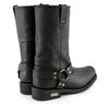 Xelement 1442 Men's 'Classic Harness' Black Leather Motorcycle Biker Boots (in Wide and Regular Width)
