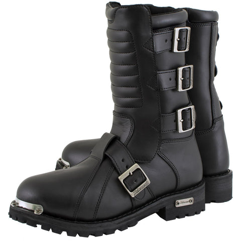 Xelement 1503 Executioner Men's Black Leather Motorcycle Boots