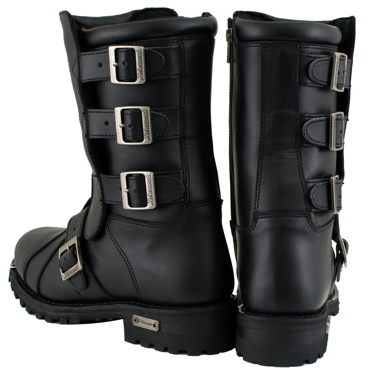 Xelement 1503 'Executioner' Men's Black Leather Motorcycle Boots