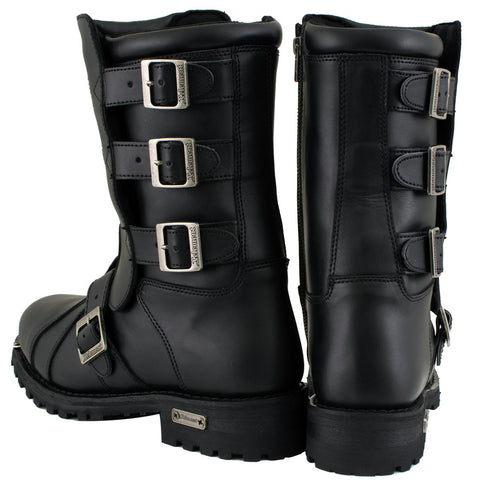 Xelement 1503 Executioner Men's Black Leather Motorcycle Boots