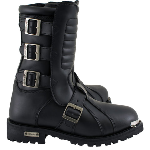 Xelement 1503 Executioner Men's Black Leather Motorcycle Boots