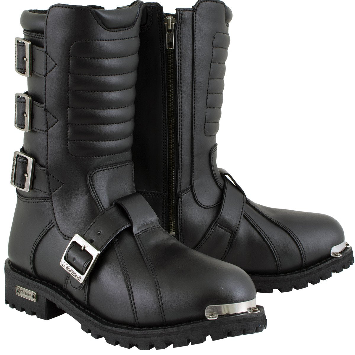 Xelement 1503 Executioner Men's Black Leather Motorcycle Boots