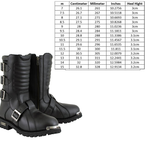 Xelement 1503 Executioner Men's Black Leather Motorcycle Boots