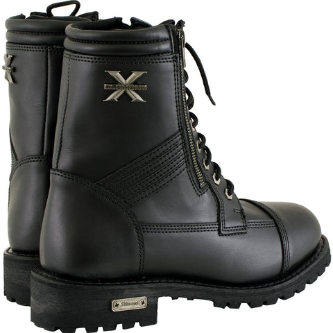 Xelement 1506 Men's 'Impact' Black Leather Lace-Up Motorcycle Biker Boots