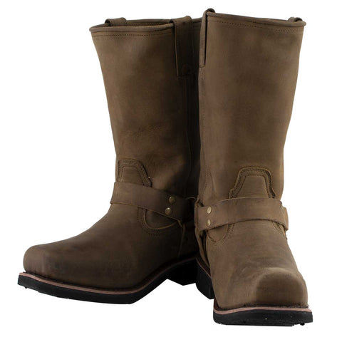 Xelement 1556 'Crazy Horse' Men's Brown Harness Motorcycle Boots