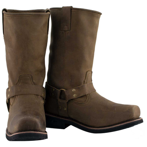 Xelement 1556 'Crazy Horse' Men's Brown Harness Motorcycle Boots