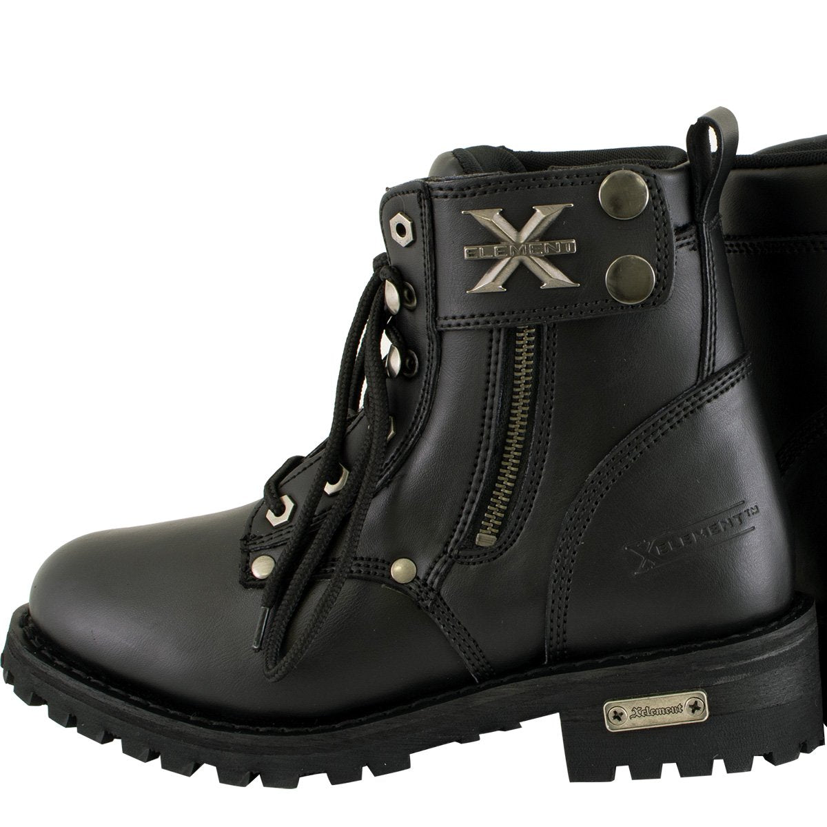 Xelement 2505 Women s Righteous Black Leather Zippered Motorcycle Boot