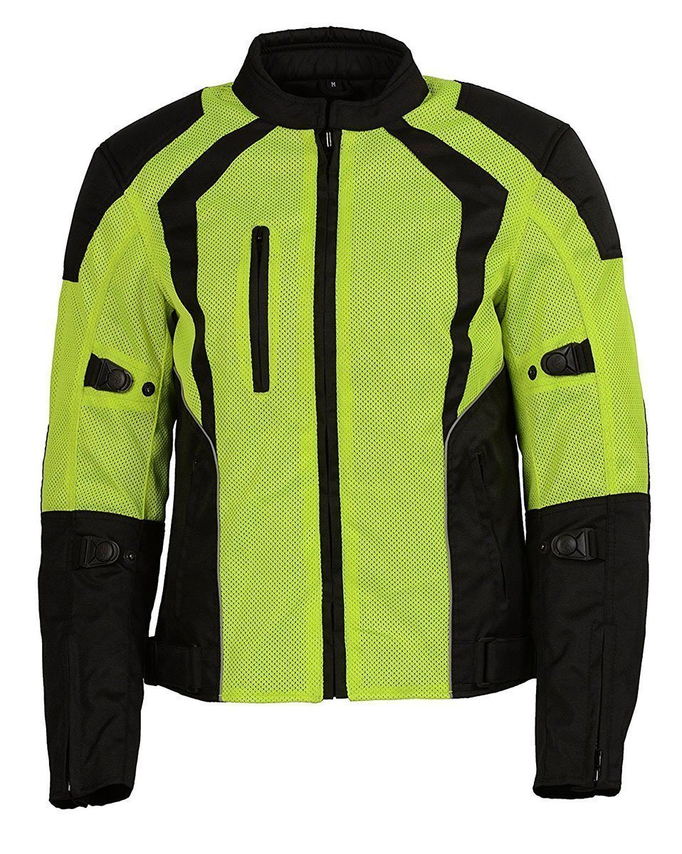 Milwaukee Leather MPL2793 Ladies Armored High-Viz  Mesh Racer Jacket with Gun Pockets - Milwaukee Leather Womens Textile Jackets