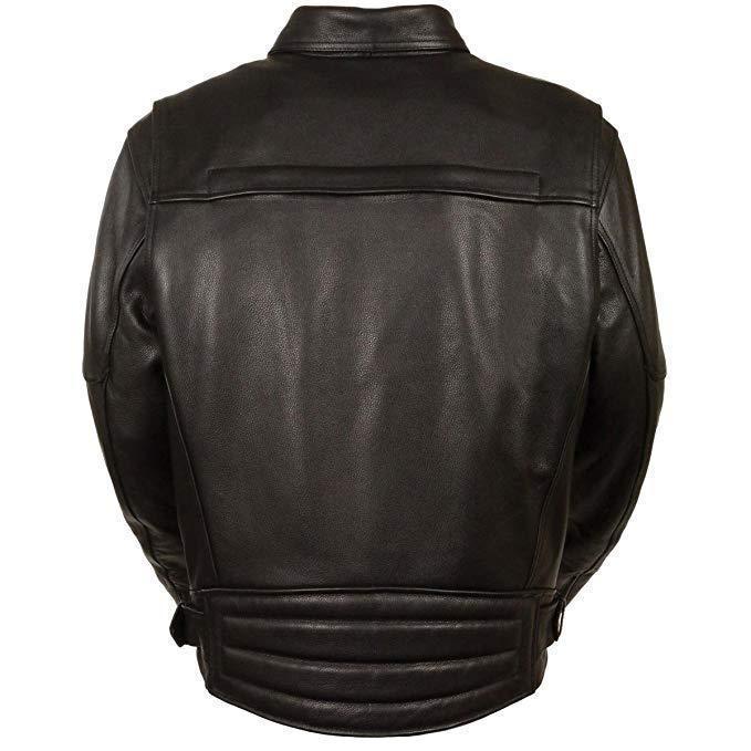 Milwaukee Leather MLM1570 Men's Black Leather Motorcycle Jacket with Side Set Buckles and Gun Pocket - Milwaukee Leather Mens Leather Jackets
