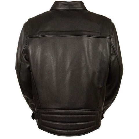 Milwaukee Leather MLM1570 Men's Black Leather Motorcycle Jacket with Side Set Buckles and Gun Pocket - Milwaukee Leather Mens Leather Jackets