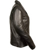 Milwaukee Leather ML1948 Women's Classic Riveted Black Leather Jacket with Gun Pocket - Milwaukee Leather Womens Leather Jackets