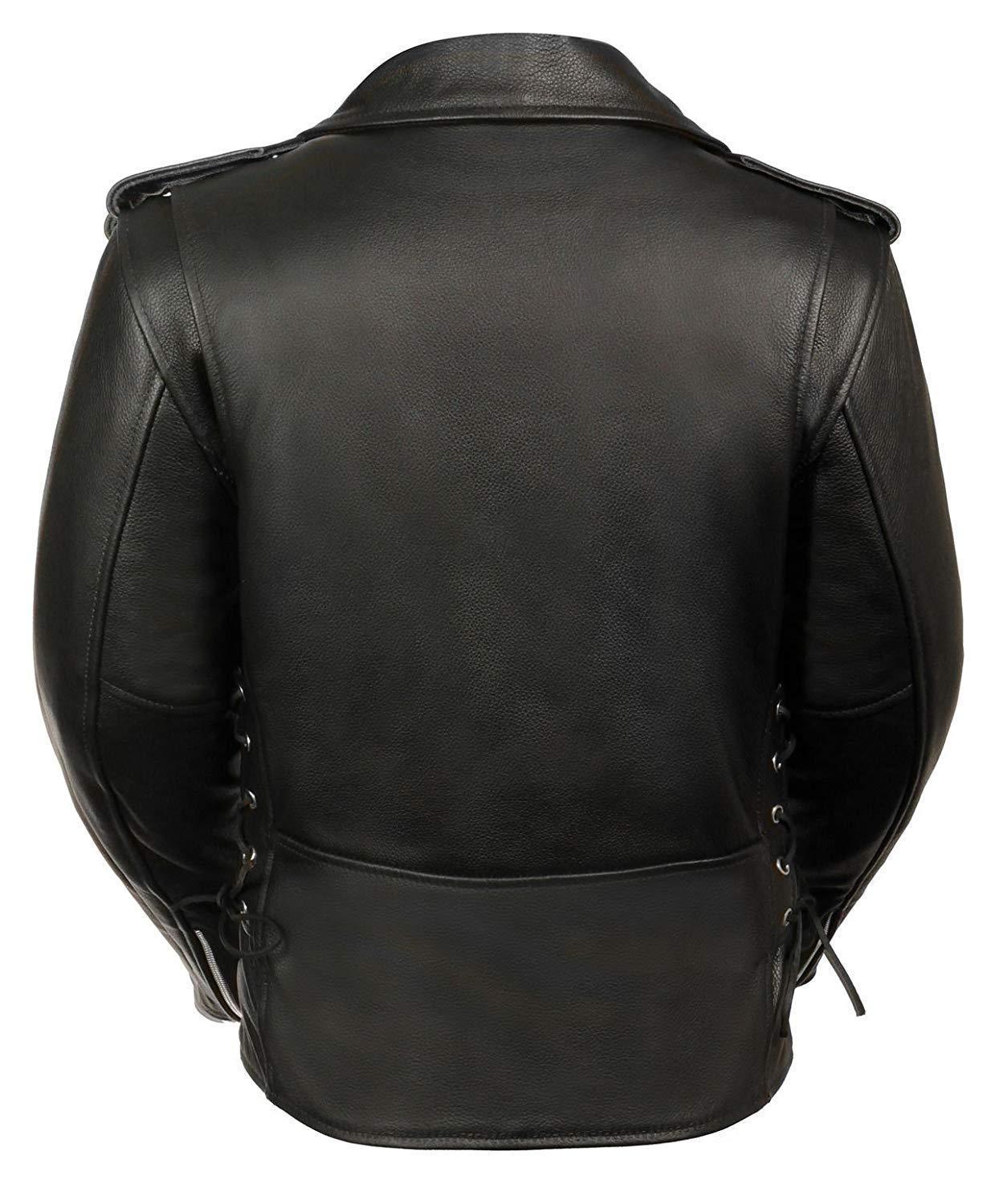 Milwaukee leather men's classic side lace police style motorcycle jacket sale