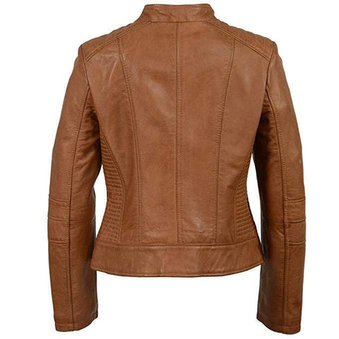 Milwaukee Leather SFL2860 Saddle Women's Zip Front Stand Up Collar Leather Jacket - Milwaukee Leather Womens Leather Jackets